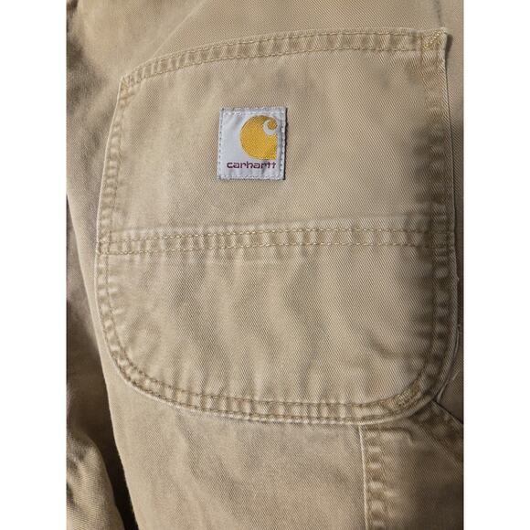 Carhartt Pants Mens 34x30 Khaki Tan Relaxed Fit Carpenter BNO324 Streetwear Work - Picture 5 of 10